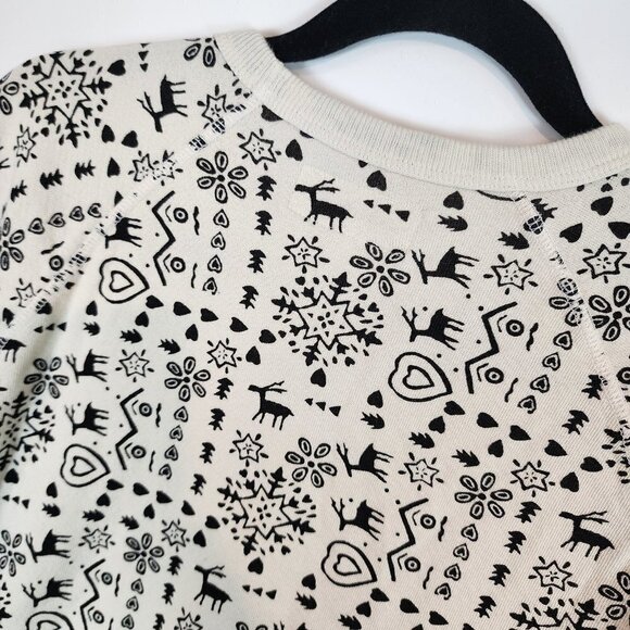 The Great. Womens The College Sweatshirt Washed White Folk Print Terry Cloth Sm - Picture 6 of 11